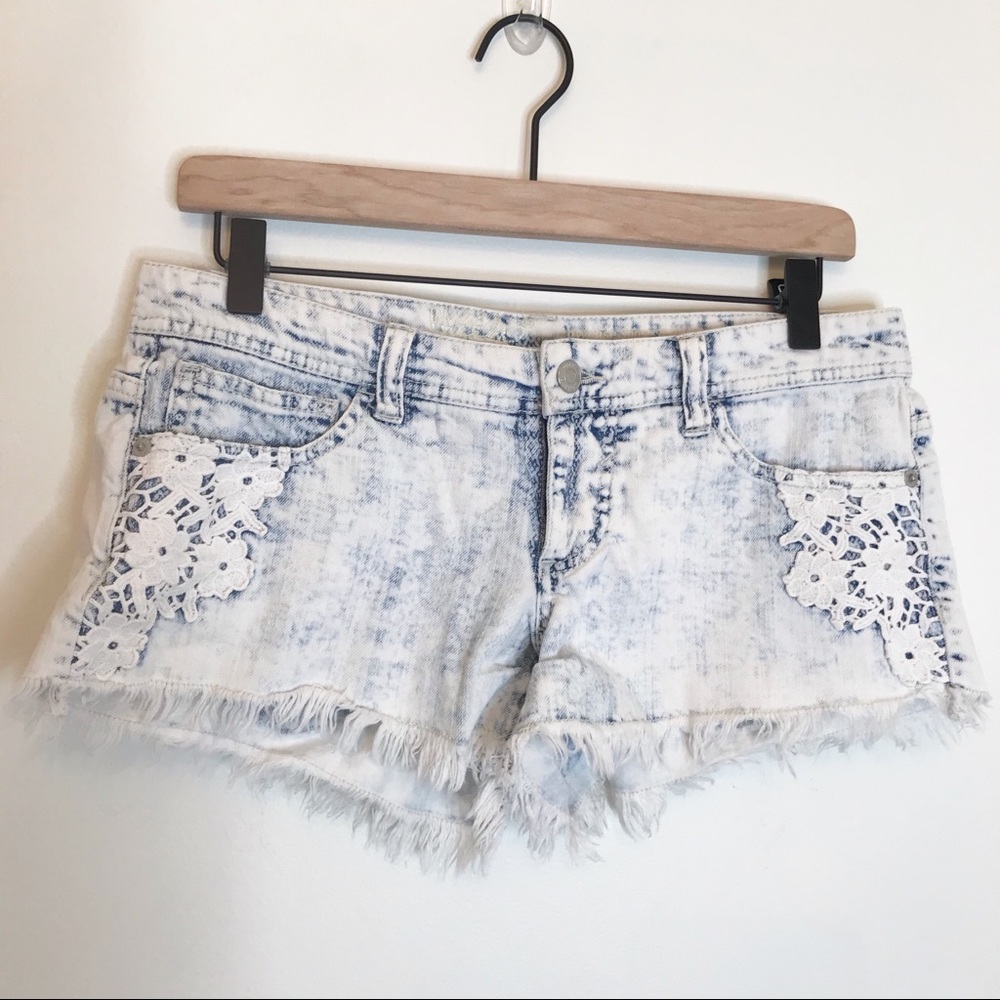 Target acid wash lace detail shorts